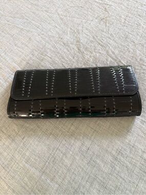 Cole Haan Black Patent Embossed Wallet Clutch